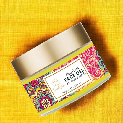 Aloe Fresh Gel za obraz s Kashmiri Kesarjem in Mulethi za sijočo kožo in globinsko vlaženje