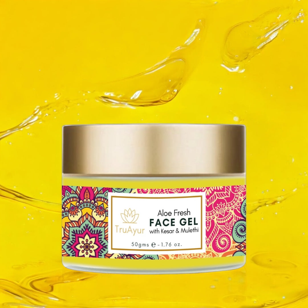 Aloe Fresh Gel za obraz s Kashmiri Kesarjem in Mulethi za sijočo kožo in globinsko vlaženje