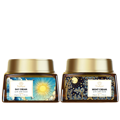 Kombinirana dnevna in nočna krema z 24-karatnim zlatom
