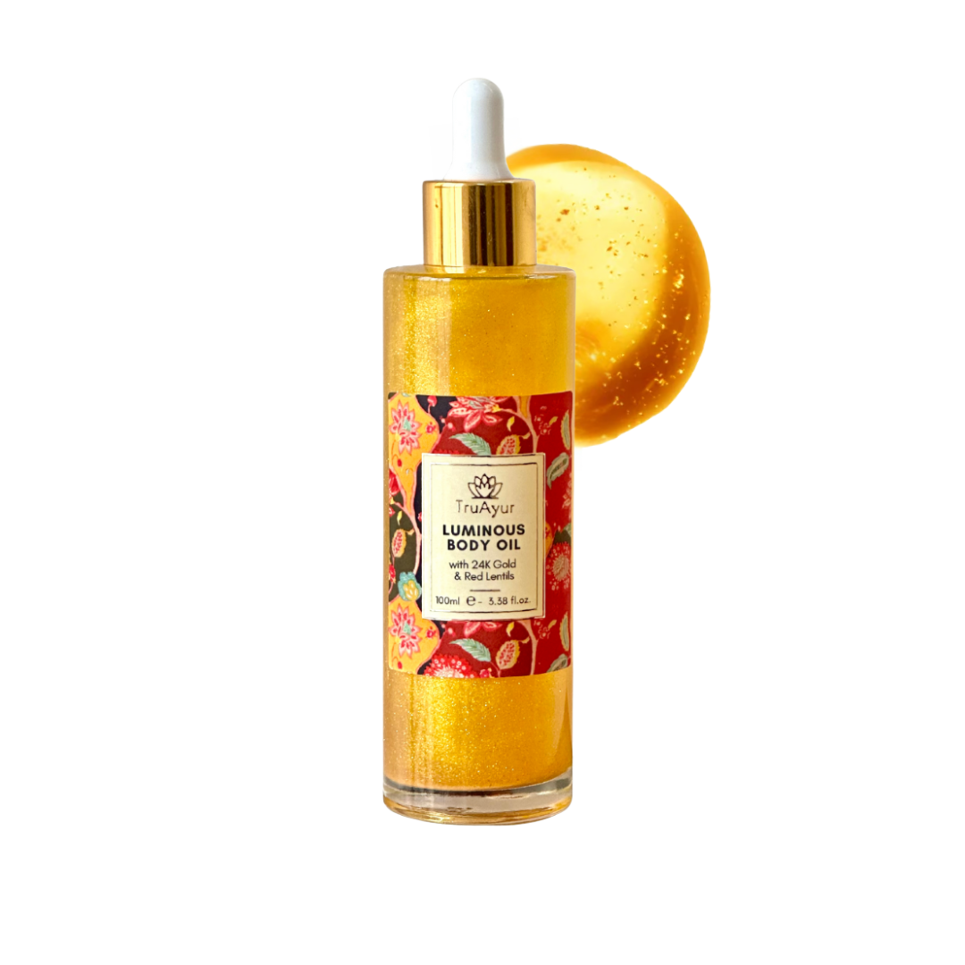 Kombo za sijaj 24K zlata (kombinacija olja za obraz in olja za telo 24K zlata)