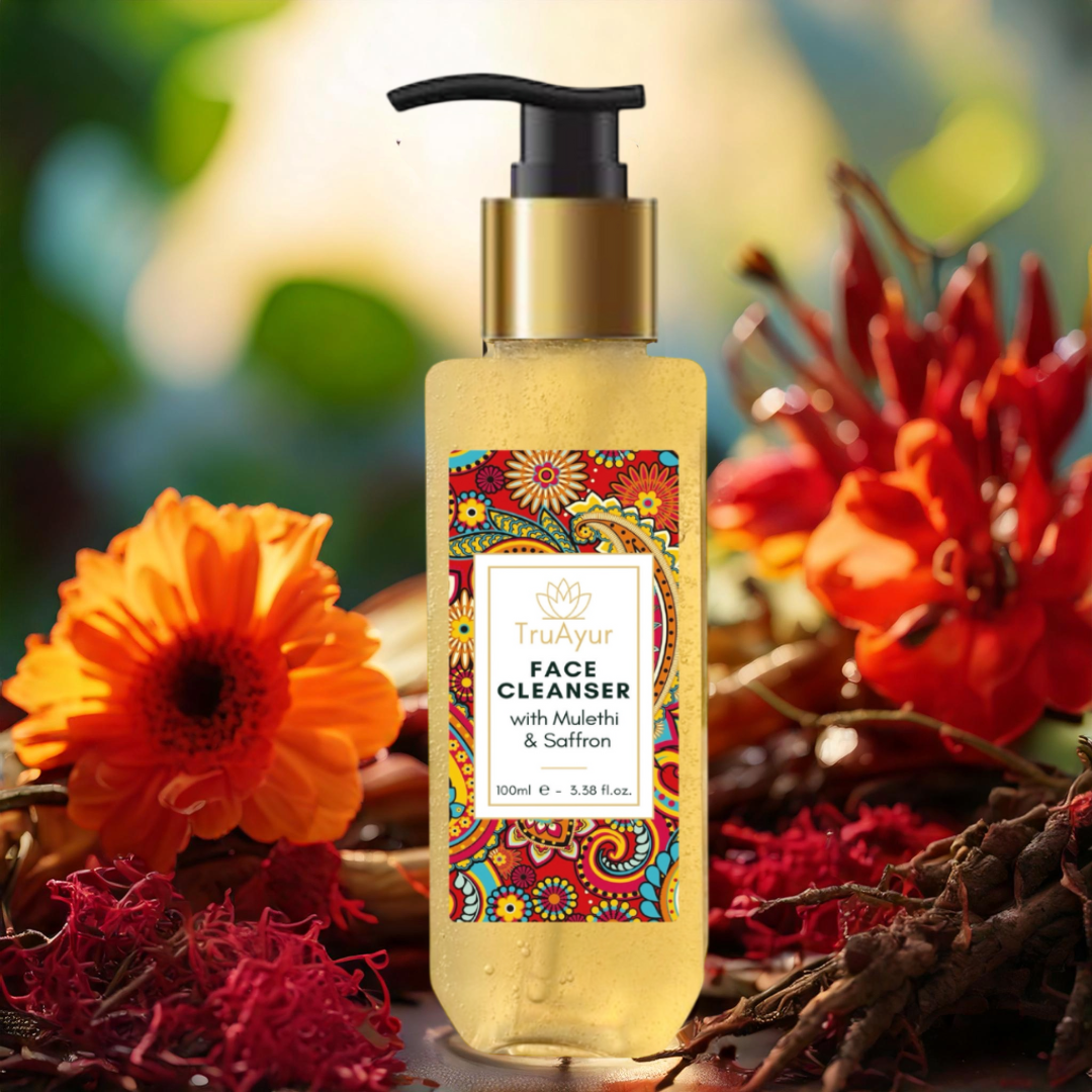 Ayurvedski čistilni gel za obraz z mulethi in žafranom