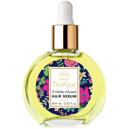 Ayurvedsko olje za lase z 11 zelišči za močnejše lase, ukrotitev skodranih las in sijoč lesk