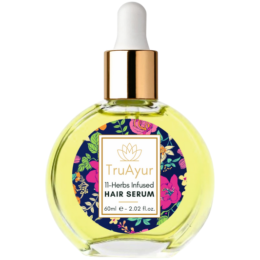 Ayurvedsko olje za lase z 11 zelišči za močnejše lase, ukrotitev skodranih las in sijoč lesk