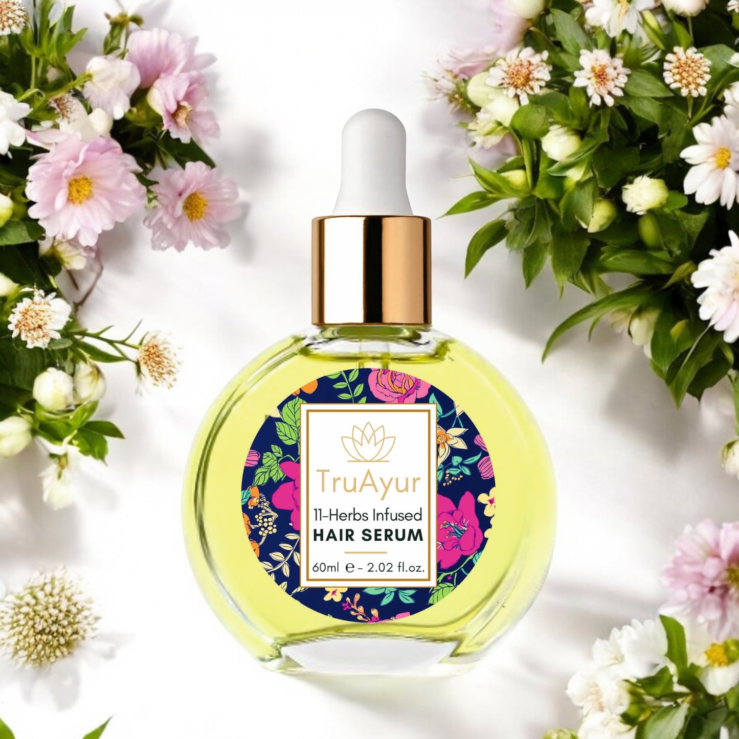 Ayurvedsko olje za lase z 11 zelišči za močnejše lase, ukrotitev skodranih las in sijoč lesk