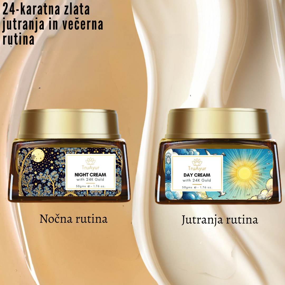 Kombinirana dnevna in nočna krema z 24-karatnim zlatom