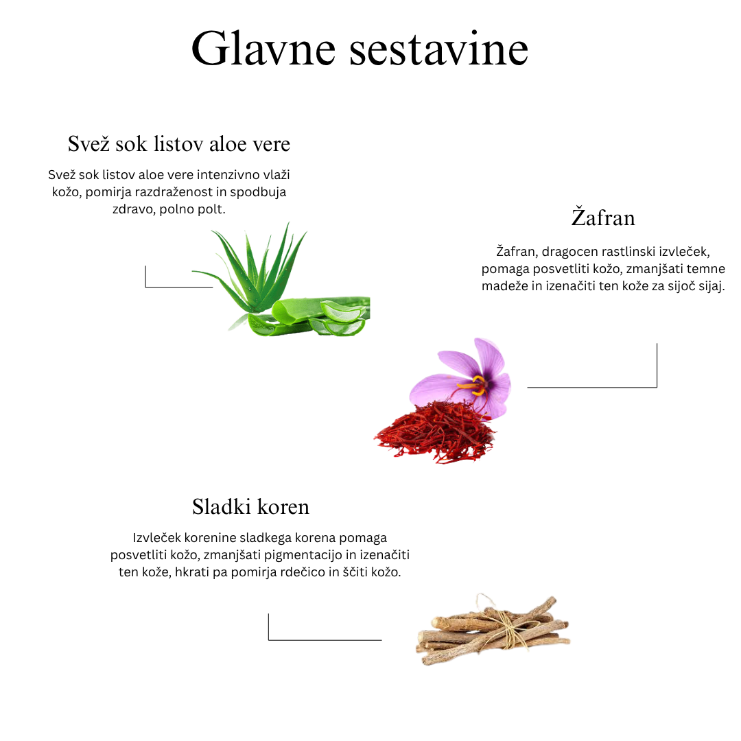 Aloe Fresh Gel za obraz s Kashmiri Kesarjem in Mulethi za sijočo kožo in globinsko vlaženje