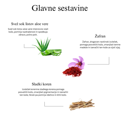 Aloe Fresh Gel za obraz s Kashmiri Kesarjem in Mulethi za sijočo kožo in globinsko vlaženje