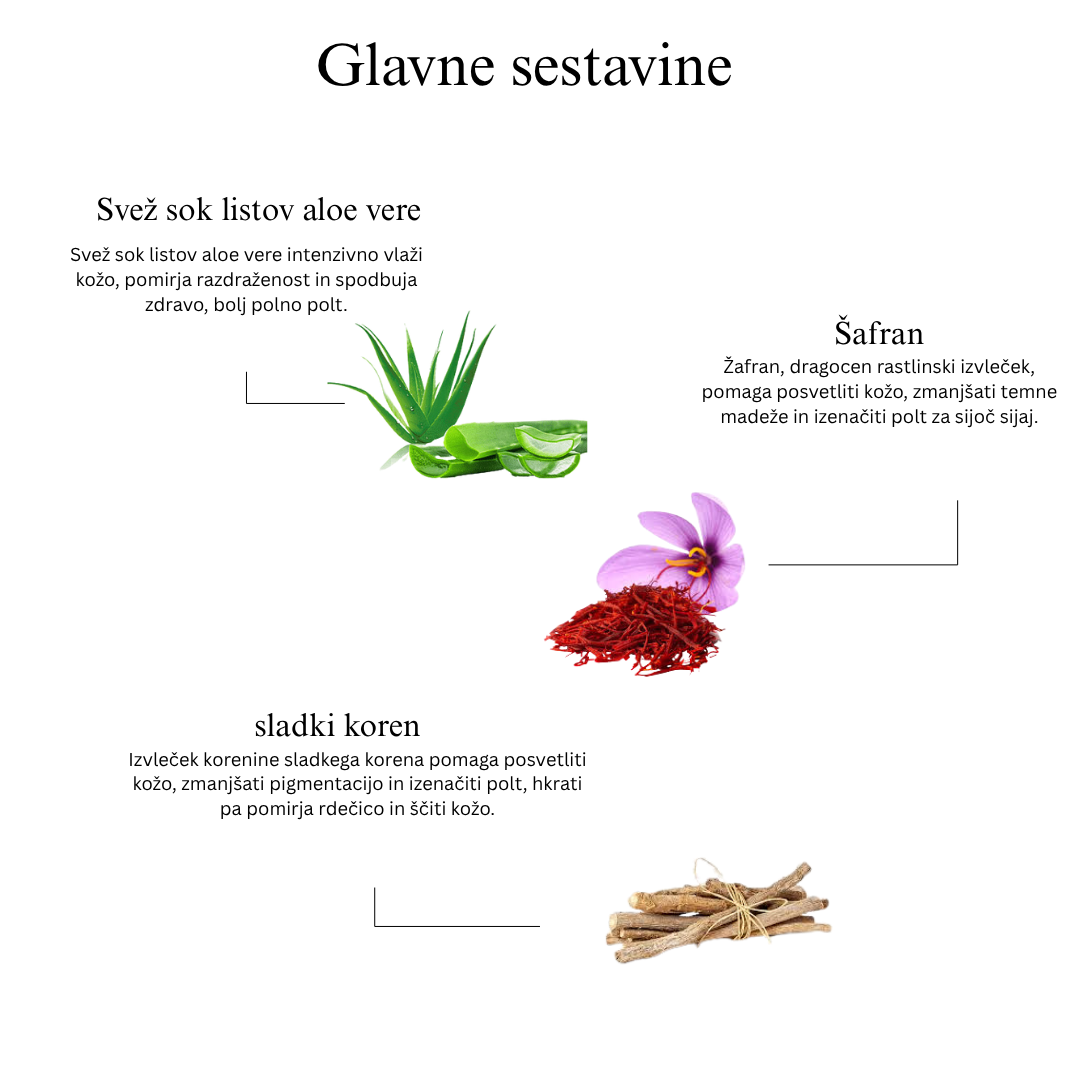 Duo za svež obraz s šafranom iz Kašmirja in Mulethi (čistilo za obraz in gel za obraz Aloe Fresh)