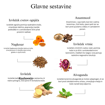 Duo za svež obraz s šafranom iz Kašmirja in Mulethi (čistilo za obraz in gel za obraz Aloe Fresh)