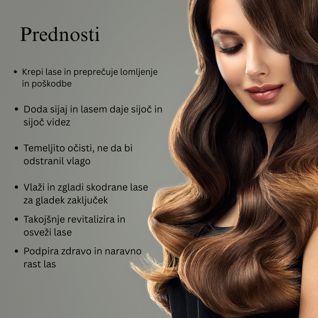 Kombinacija za vlaženje las (šampon in serum za lase)