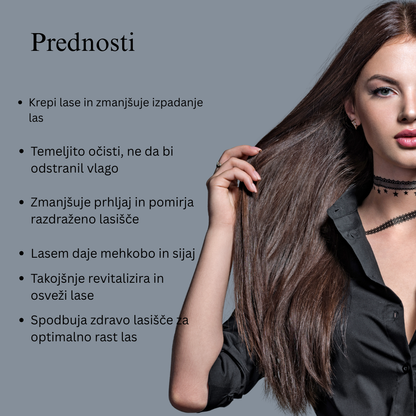 Kombinacija za popravljanje in revitalizacijo las (šampon in olje za lase)