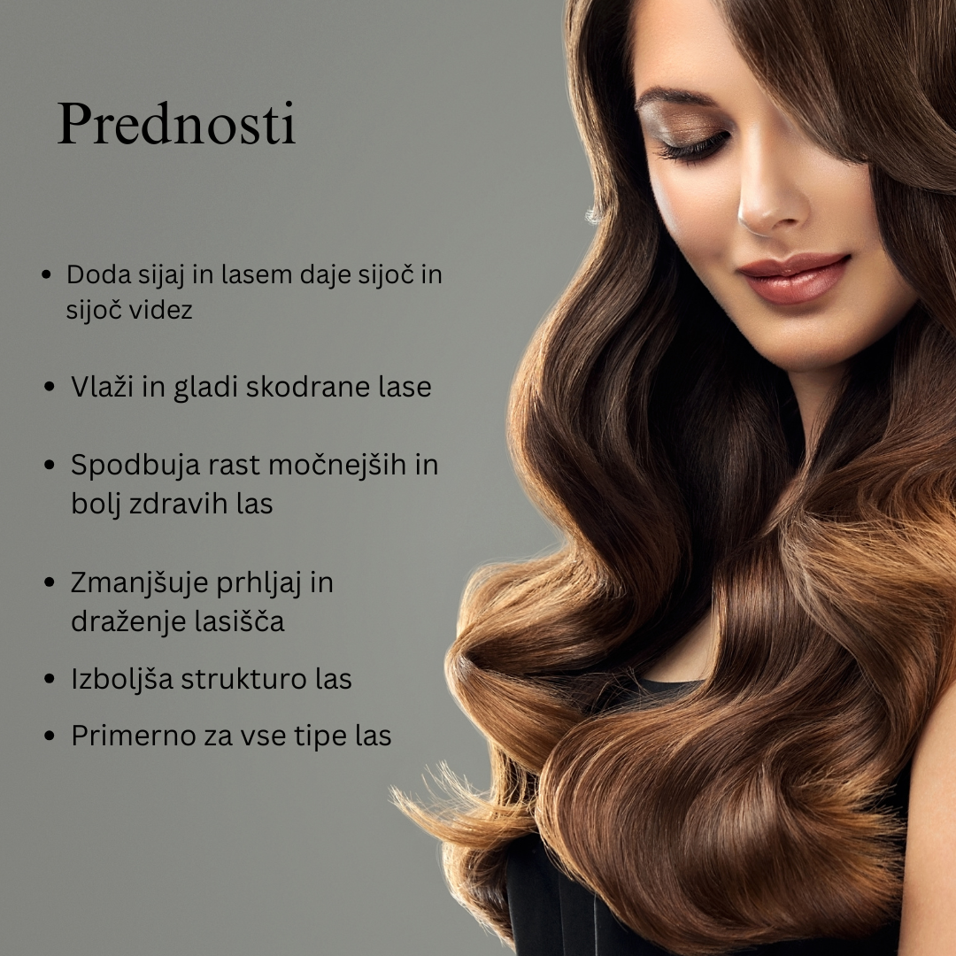 Ayurvedsko olje za lase z 11 zelišči za močnejše lase, ukrotitev skodranih las in sijoč lesk