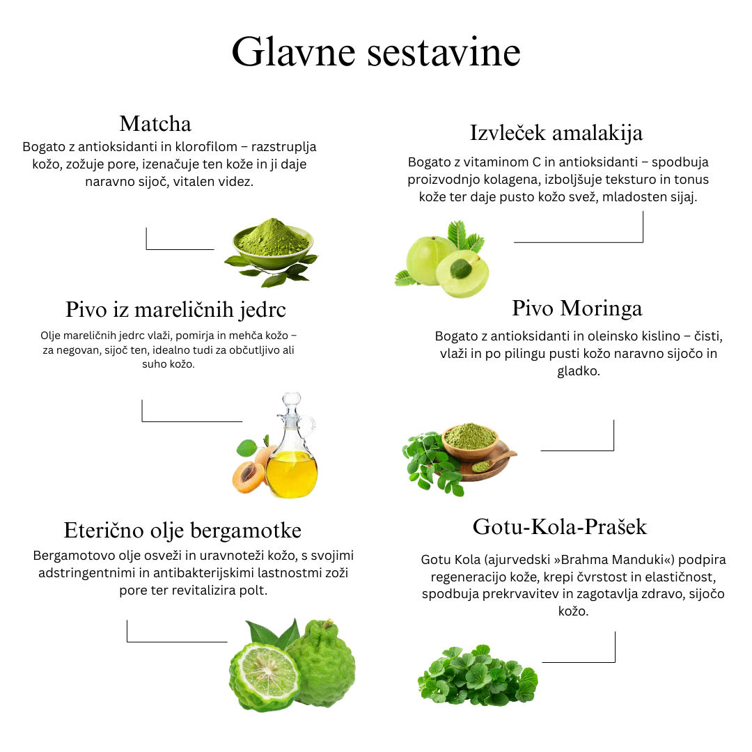 Matcha in avokadov piling za telo za globinsko vlaženje in negovanje
