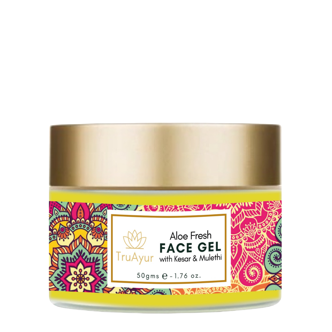 Aloe Fresh Gel za obraz s Kashmiri Kesarjem in Mulethi za sijočo kožo in globinsko vlaženje