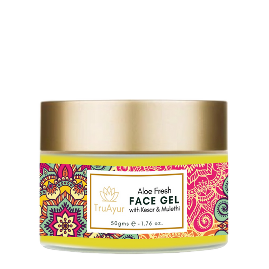 Aloe Fresh Gel za obraz s Kashmiri Kesarjem in Mulethi za sijočo kožo in globinsko vlaženje