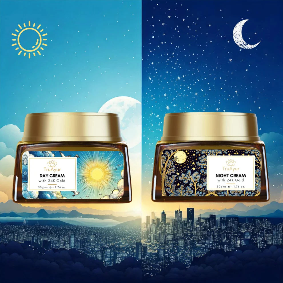 Kombinirana dnevna in nočna krema z 24-karatnim zlatom