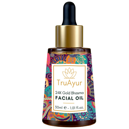 24-karatno zlato Ayurvedsko olje za obraz za globoko navlaženo, svilnato in sijočo kožo