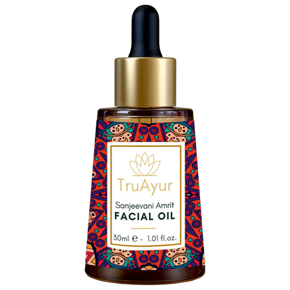 Huile visage de nuit anti-âge ayurvédique à l'huile de bakuchi, aux dattes et au litchi