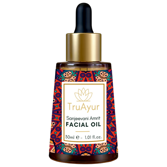 Huile visage de nuit anti-âge ayurvédique à l'huile de bakuchi, aux dattes et au litchi